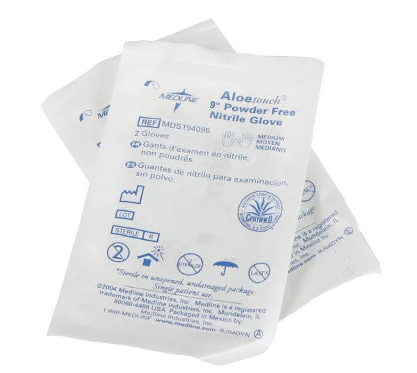 Aloetouch - 9" Powder Free Sterile Nitrile Gloves