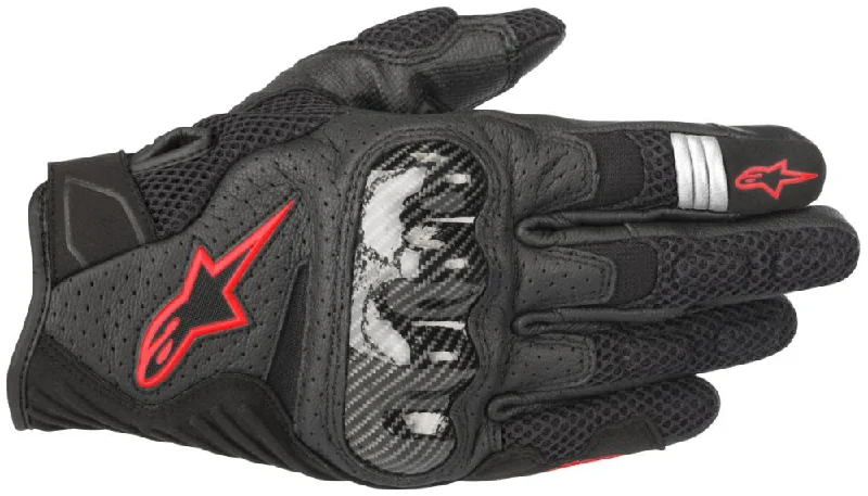 Alpinestars Men’s SMX-1 Air v2 Black and Fluorescent Red Gloves