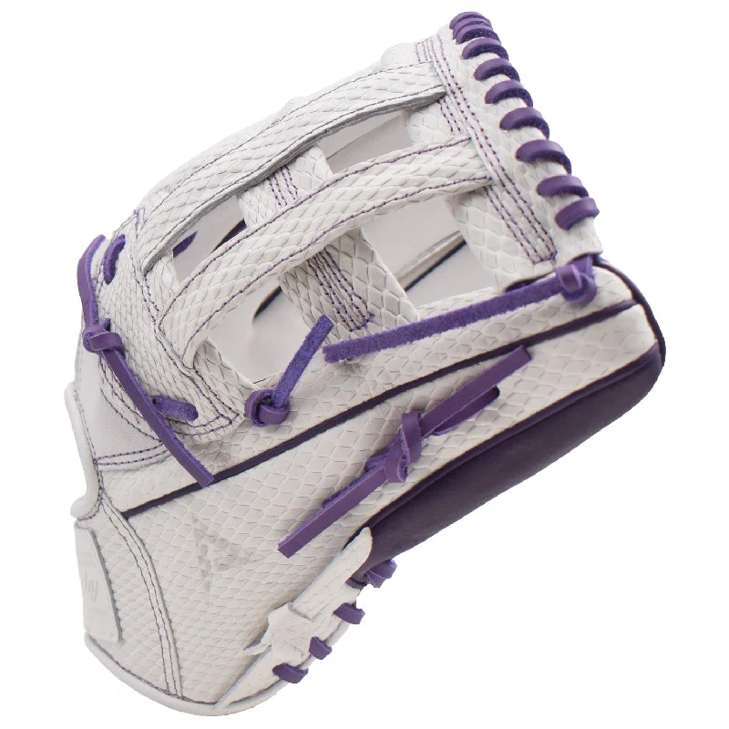 Anarchy Kip Leather Premium Softball Fielding Glove - AFG008 (White/Purple)