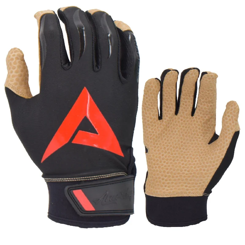 Anarchy Pro Grip Batting Gloves - Black/Tan/Red