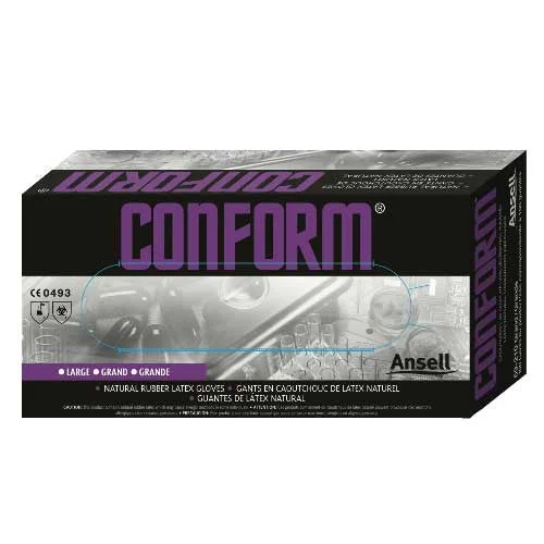 Ansell Conform, Powder Free Natural Latex Gloves - Case