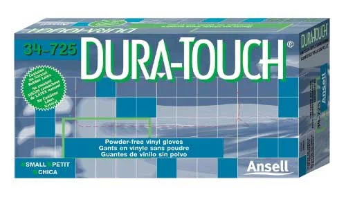 Ansell Dura-Touch Powder-Free Vinyl Gloves - Case Size Large