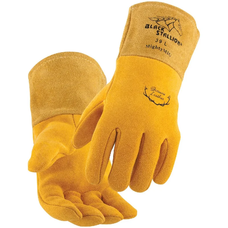 Black Stallion Mighty MIG Welding Gloves Premium Grain Deerskin - 39