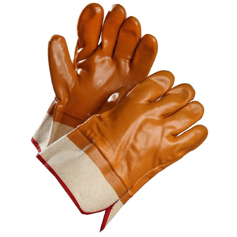 Chemical Resistant Gloves, PVC Coated, Fleece Lined, Safety Cuff