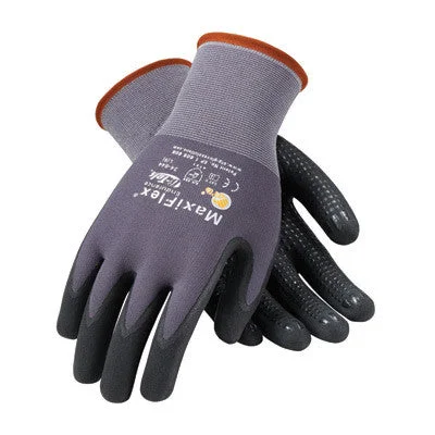 Protective Industrial Products 34-844/L Large MaxiFlex Endurance by ATG 15 Gauge Abrasion Resistant Black Micro-Foam Nitrile Palm And Fingertip Coated Work Gloves With Gray Seamless Knit, Pairs