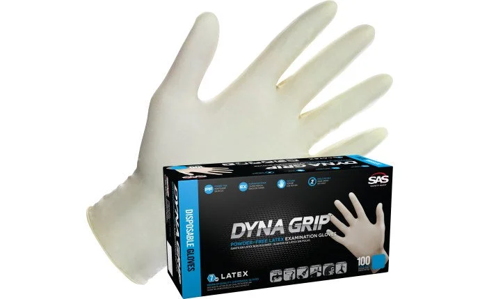 Dyna Grip Powder-free White Latex Exam Gloves - Case