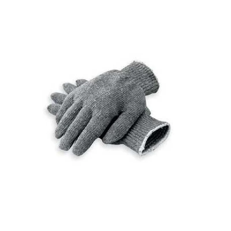 Gray String Knit Gloves - Heavyweight