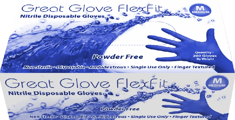 Great Glove - FlexFit Powder-Free Nitrile Disposable Gloves - Box