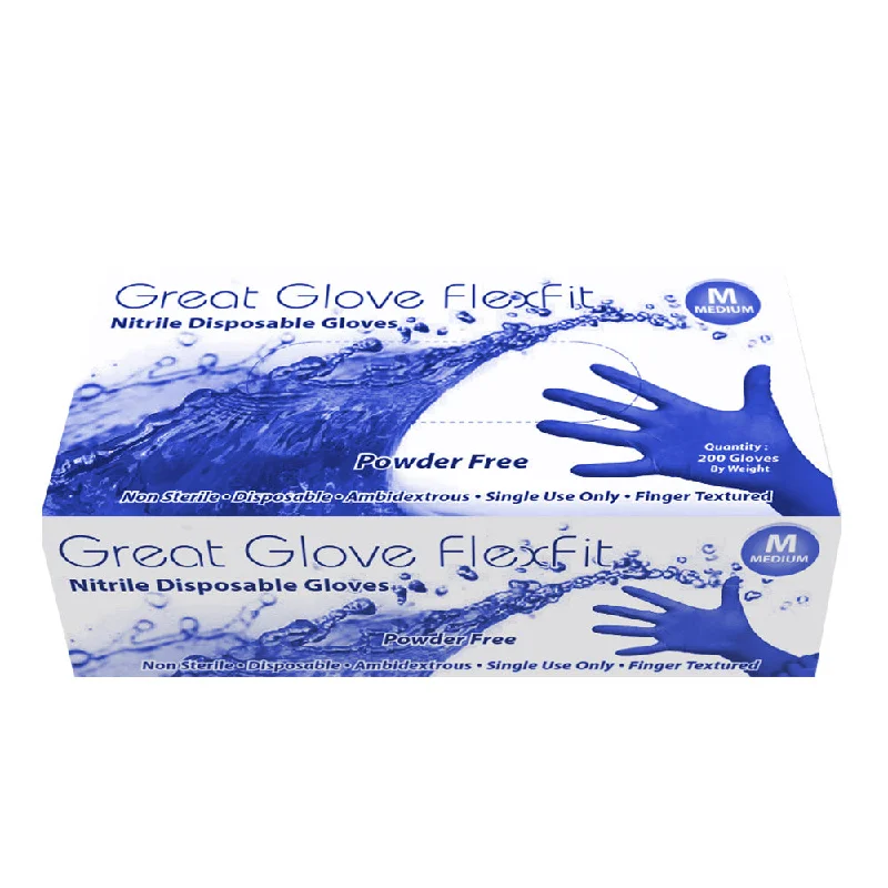 Great Glove - FlexFit Powder-Free Nitrile Disposable Gloves - Case