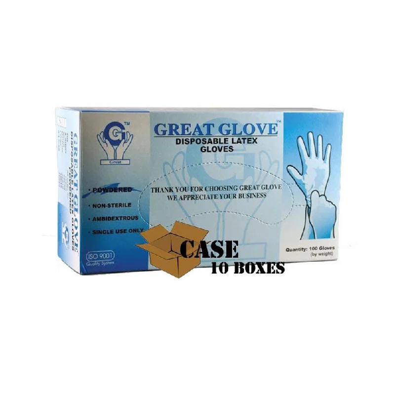 Great Glove - Lightly Powdered Disposable Latex Glove - Case Size Large