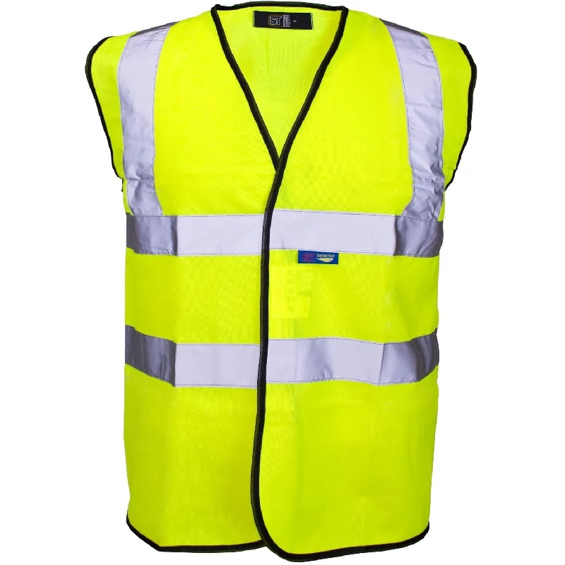 Hi Visibility Vest / Waistcoat Yellow With Black Piping - 3524