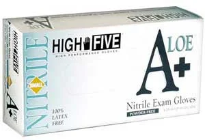 High Five - A+ Aloe Nitrile Exam Glove - Case Size Small