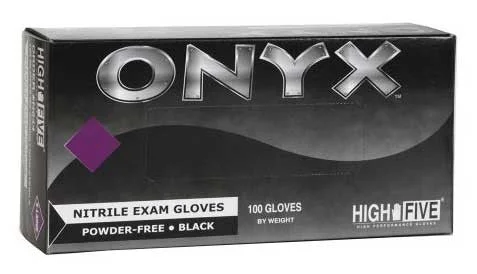 High Five Onyx Nitrile Exam Gloves - Case Size Large