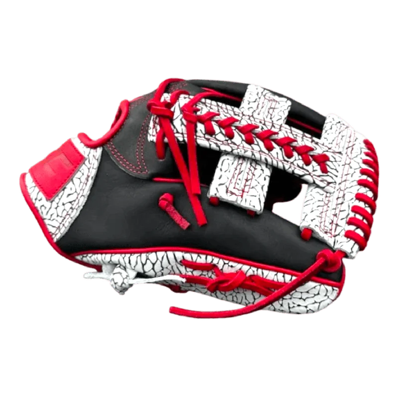 Ignite Glove Co 11.5” Inch MJ Style OG Web Elephant Black Red Infield Glove