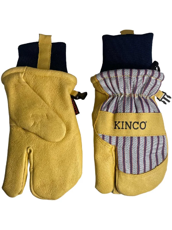 Kinco Lined Premium Grain Pigskin Lobster Ski Mitt w/ Omi Cuff