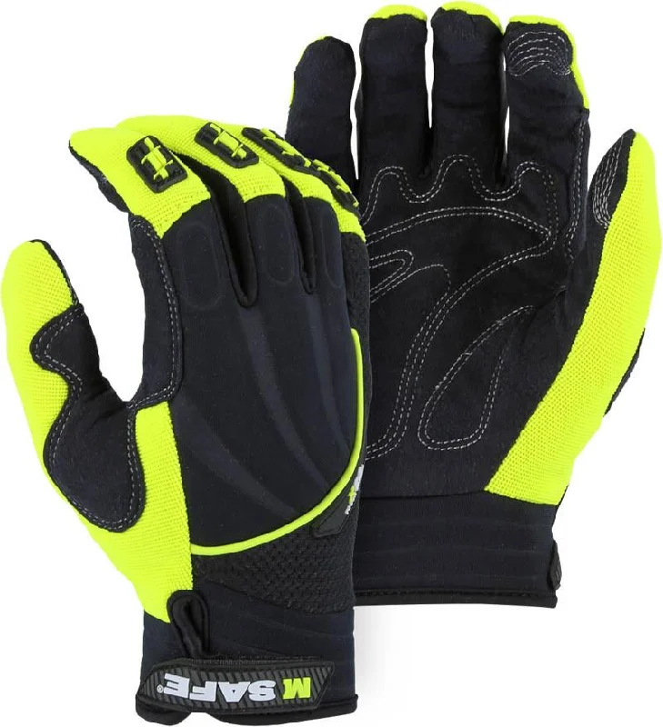 Majestic Armor Skin Hi-Vis Mechanics Glove with Finger Guards and Touch Screen Thread