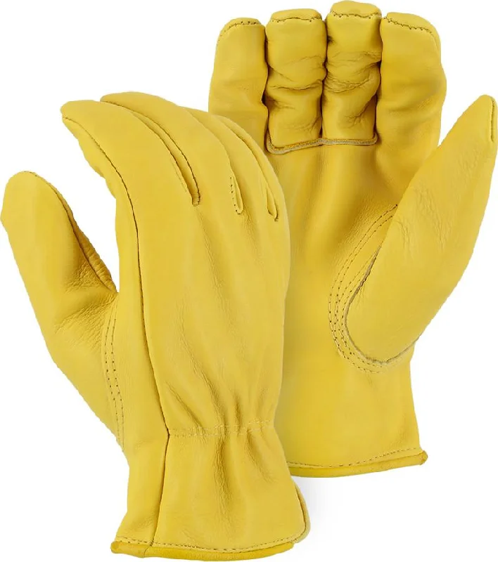 Majestic 1510G Gold A-Grade Frain Cowhide Leather Drivers Gloves (One Dozen)