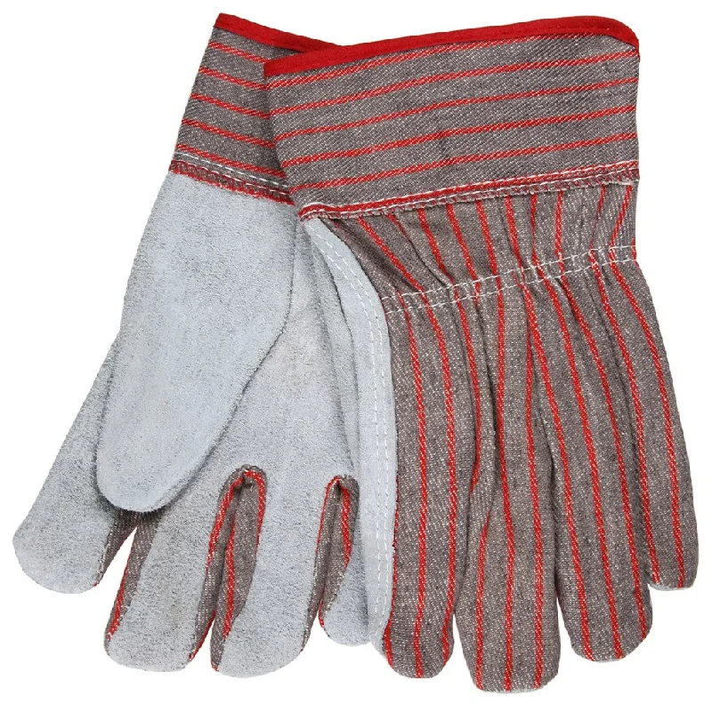 MCR Safety 1080 Clute Pattern with Safety Cuff Select Shoulder Split Leather Palm Work Gloves, Large (One Dozen)