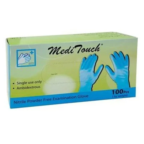 MediTouch Nitrile Powder-Free Examination Gloves 100pcs (8 Mil) Textured Extended Cuff