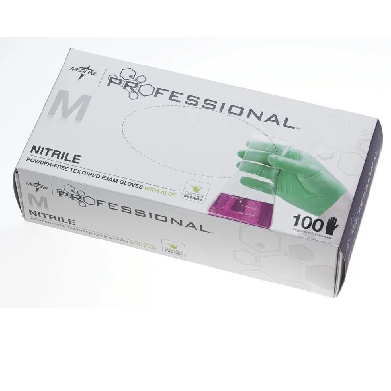 Medline Professional Nitrile Exam Gloves with Aloe - Case