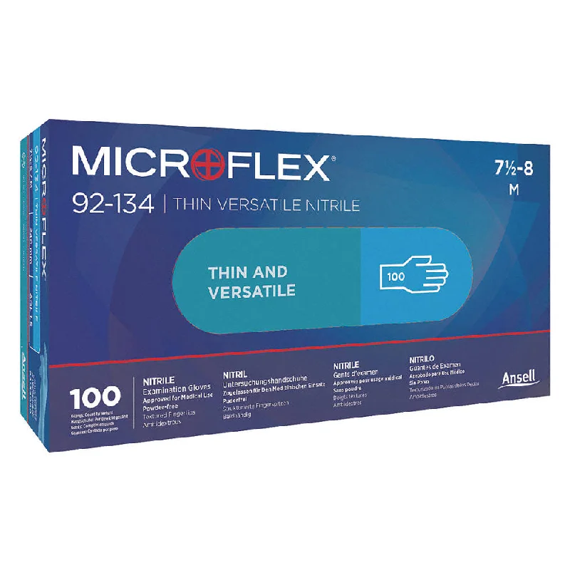 Ansell MICRO FLEX Blue Nitrile Examination Gloves