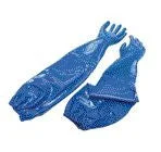 North Blue Nitri-Knit 26" Interlock Knit Lined Supported Nitrile Gloves Rough Finish And Pinked Cuff (Extended Sleeve)