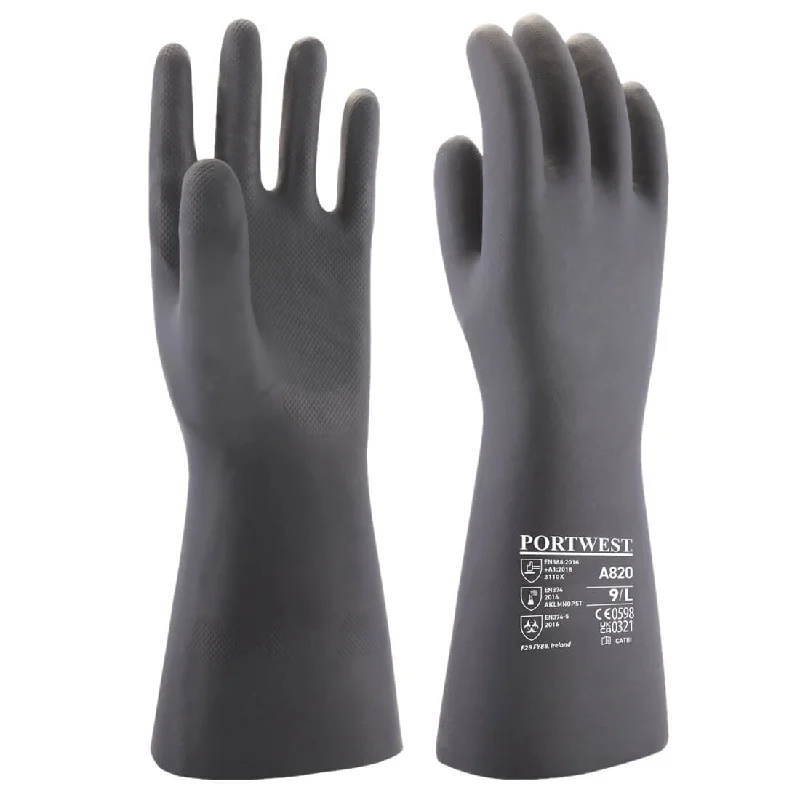 Portwest Neoprene Chemical Gauntlet Black A820