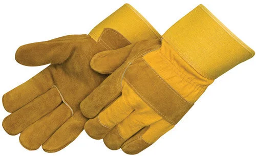 Premium Select Shoulder - Rubberized Cuff - Yellow Heavy Cotton Drill Back Gloves - Dozen