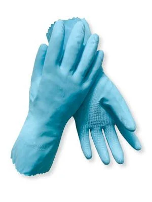 Radnor Blue 12" Textured Palm Natural Latex Glove