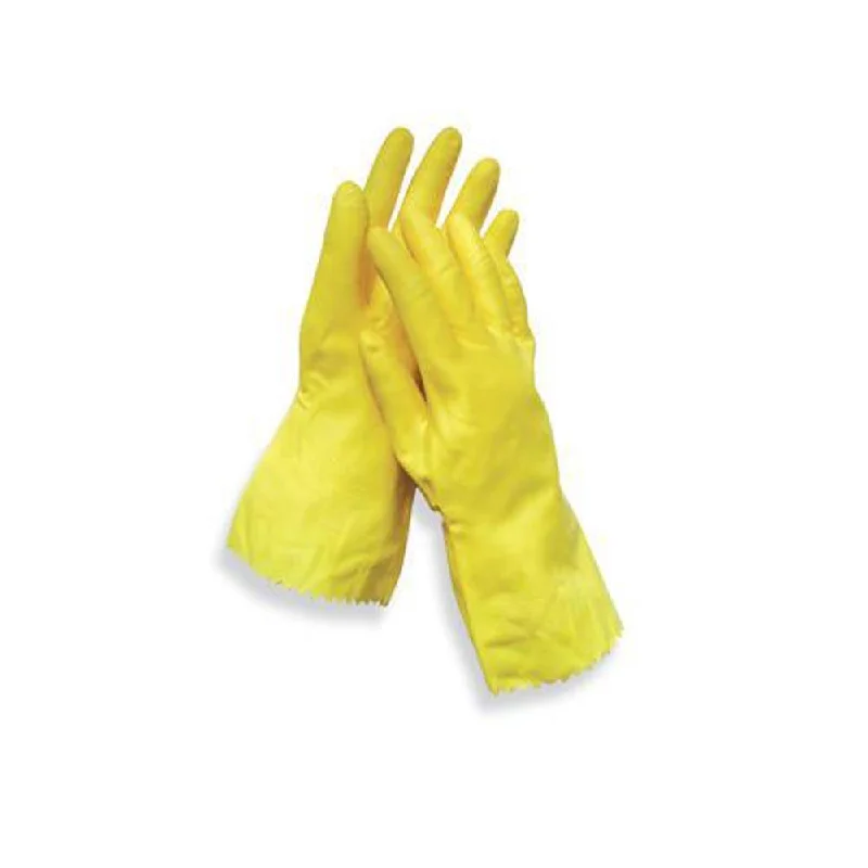 Radnor Yellow 12" Textured Palm Natural Latex Glove