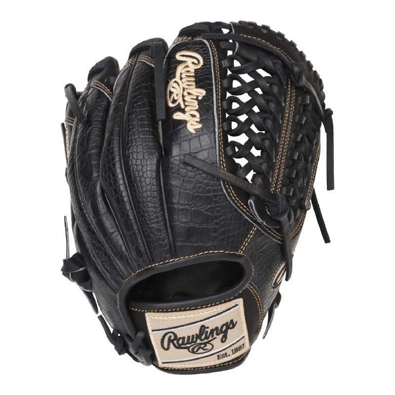 Rawlings R2G 11.75" Inch Croc Skin Black Blonde Heart of the Hide Baseball Glove