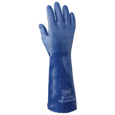 SHOWA Best NSK-24 14" Nitrile Gloves with Rough Finish And Gauntlet Cuff