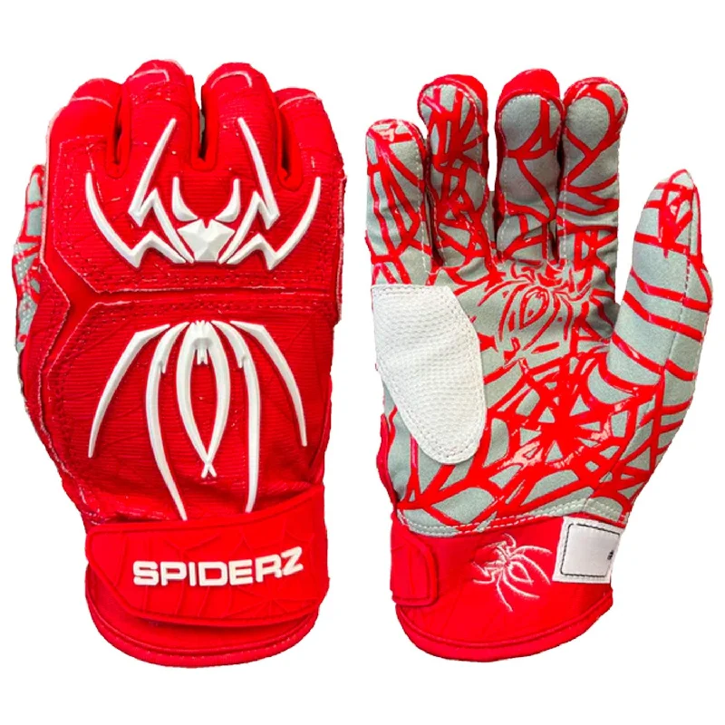 Spiderz HYBRID Batting Gloves - Red/White