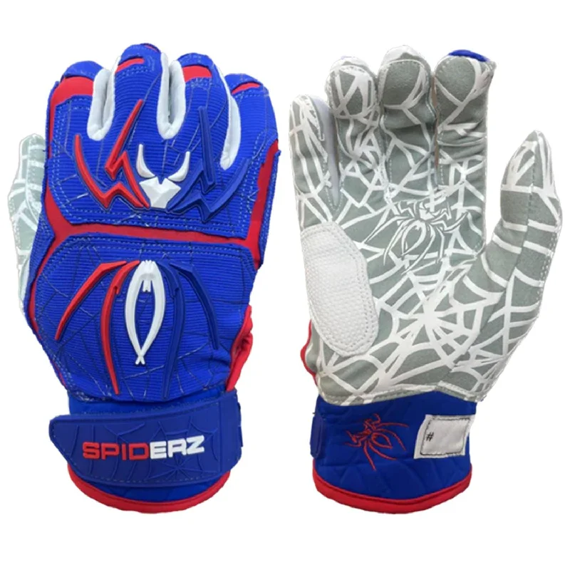 Spiderz HYBRID Batting Gloves - Royal Blue/Red/White