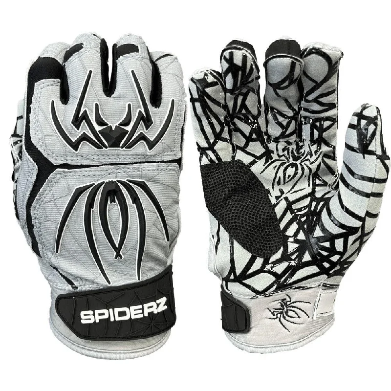 Spiderz HYBRID Batting Gloves - Silver/Black