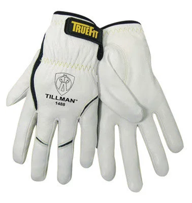 Tillman TrueFit Medium Top Grain Kevlar And Goatskin Super Premium Grade TIG Welders' Glove With Elastic Cuff, V Design Thumb And Hook And Loop Closure