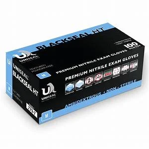 Uniseal® Nitrile Exam Gloves – BlackSeal HT Powder-Free (10 MIL)