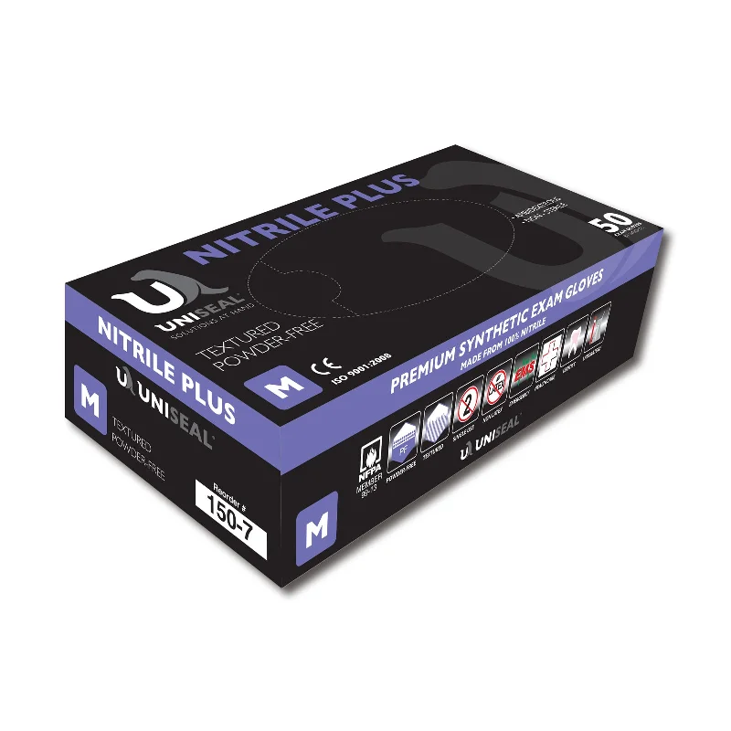 Uniseal-Nitrile Exam Gloves - Nitrile Plus Powder-Free (CASE)