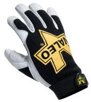 Valeo Black, White And Gold Leather Utility Gloves