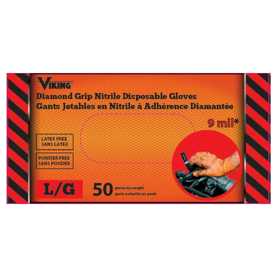 Viking® Diamond Grip Nitrile Disposable Gloves 34607