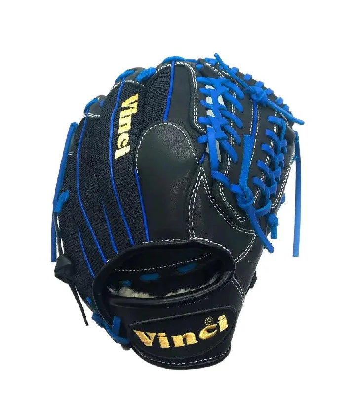 Vinci Pro 11.5” inch Infielder Pitcher Black Blue Lace Glove