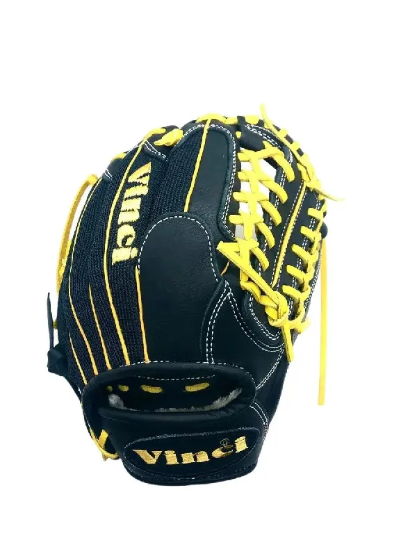 Vinci Pro 11.5” inch Infielder Pitcher Black Yellow Lace Glove