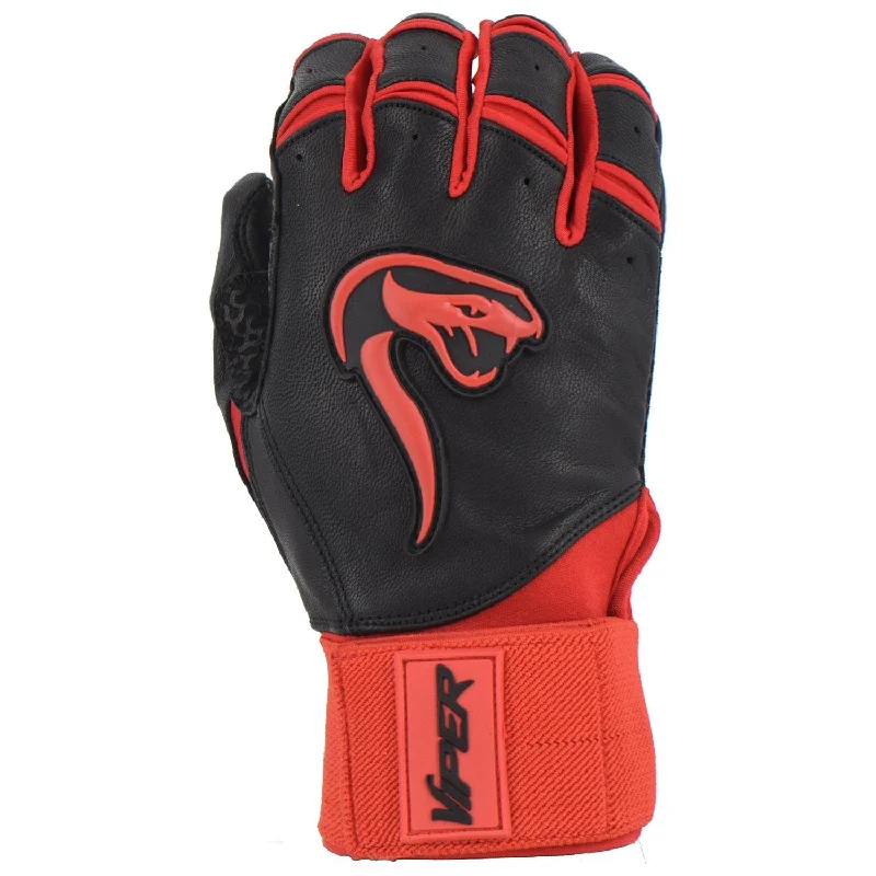 Grindstone Long Cuff Batting Glove - Black/Red