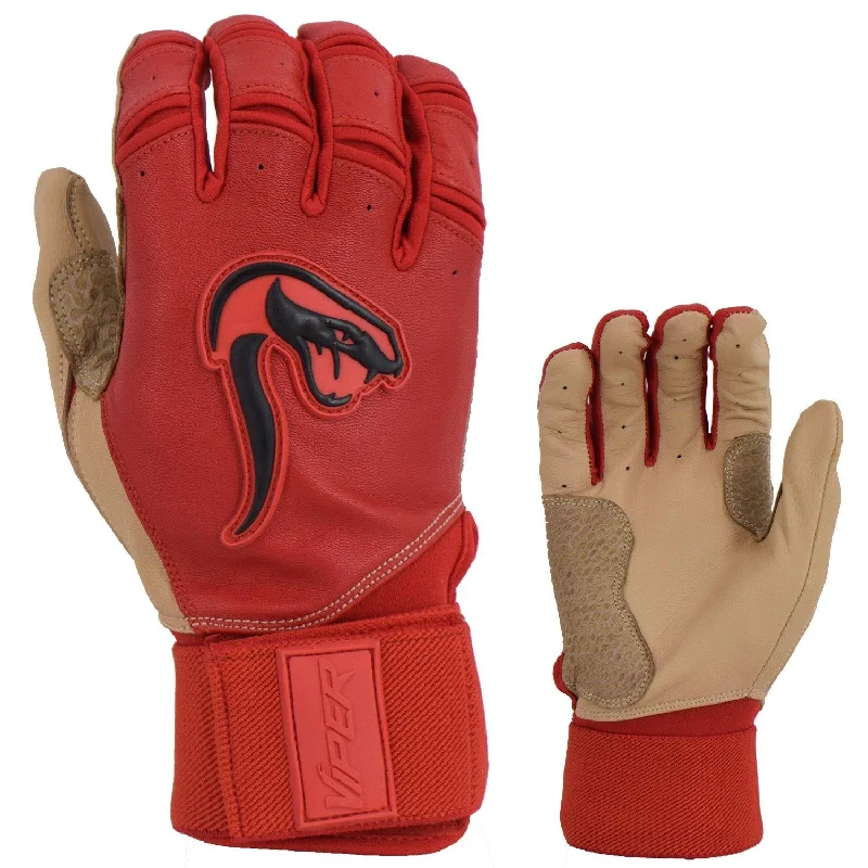 Grindstone Long Cuff Batting Glove - Red/Tan