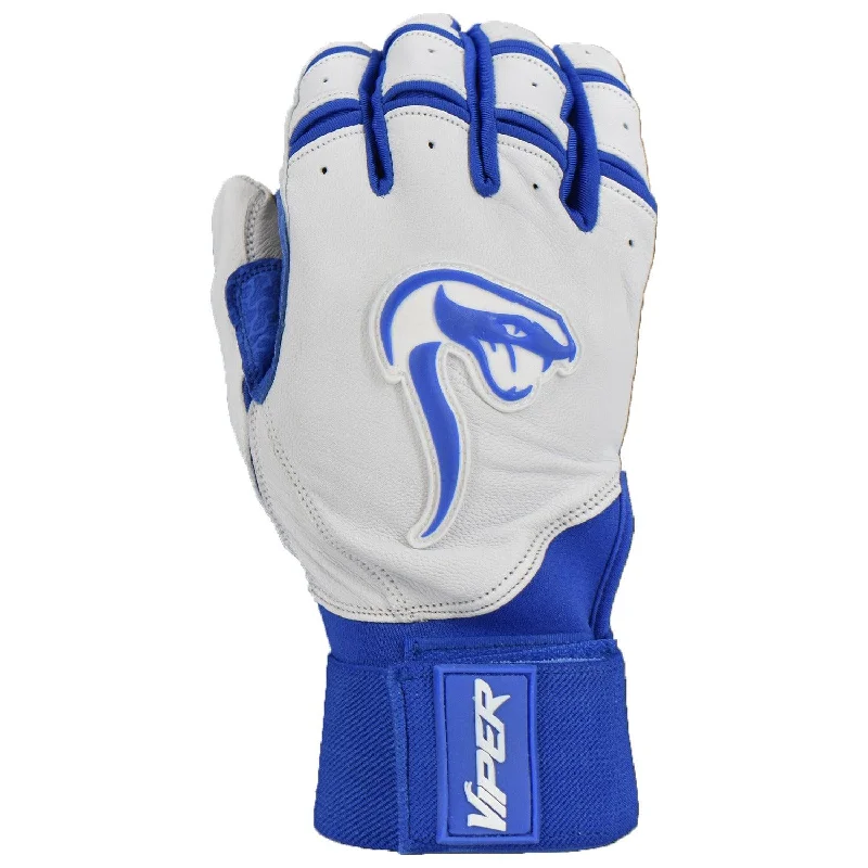 Grindstone Long Cuff Batting Glove - White/Royal Blue