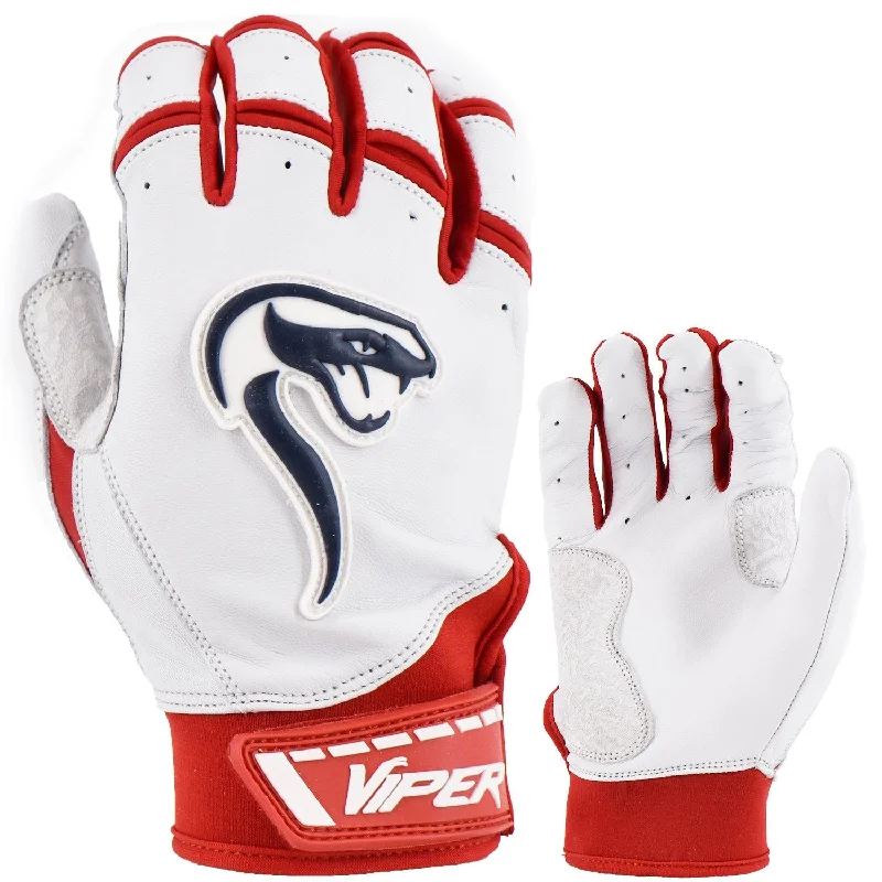 Grindstone Short Cuff Batting Glove - White/Red/Navy