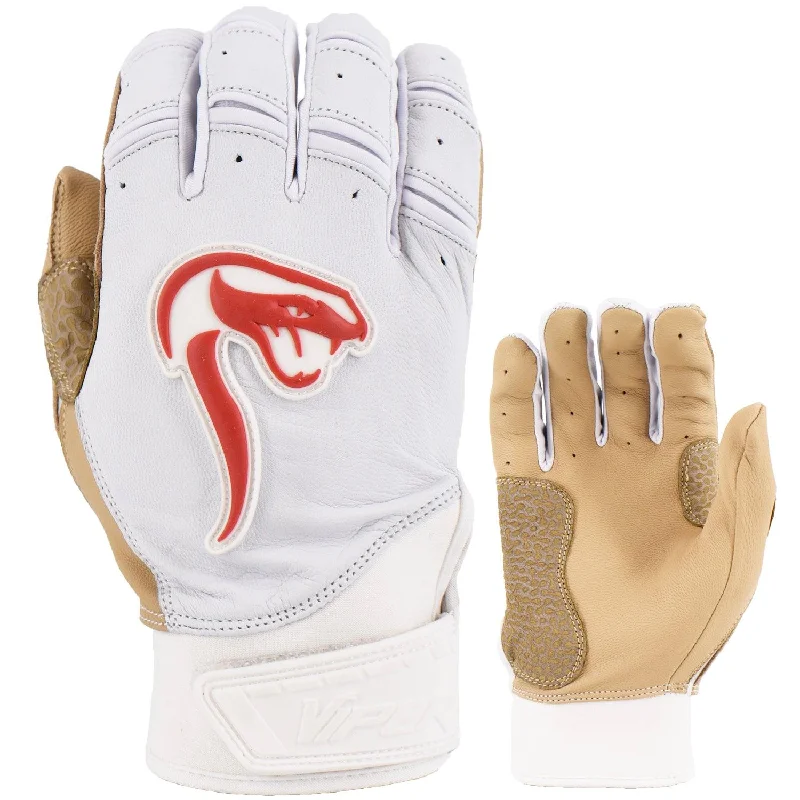 Grindstone Short Cuff Batting Glove - White/Tan/Red