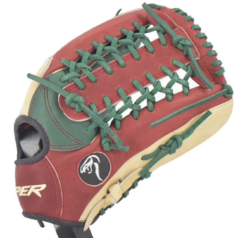 Viper Japanese Kip Leather Slowpitch Softball Fielding Glove  Carmel Green Tan