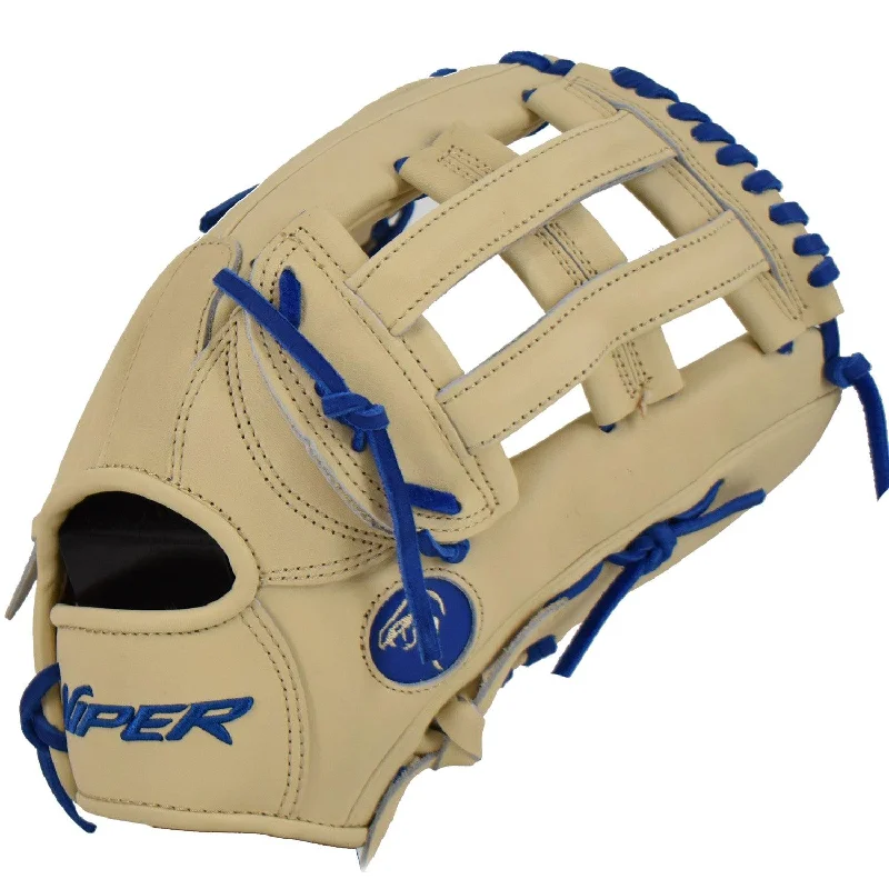 Viper Japanese Kip Leather Slowpitch Softball Fielding Glove  Cream/Royal