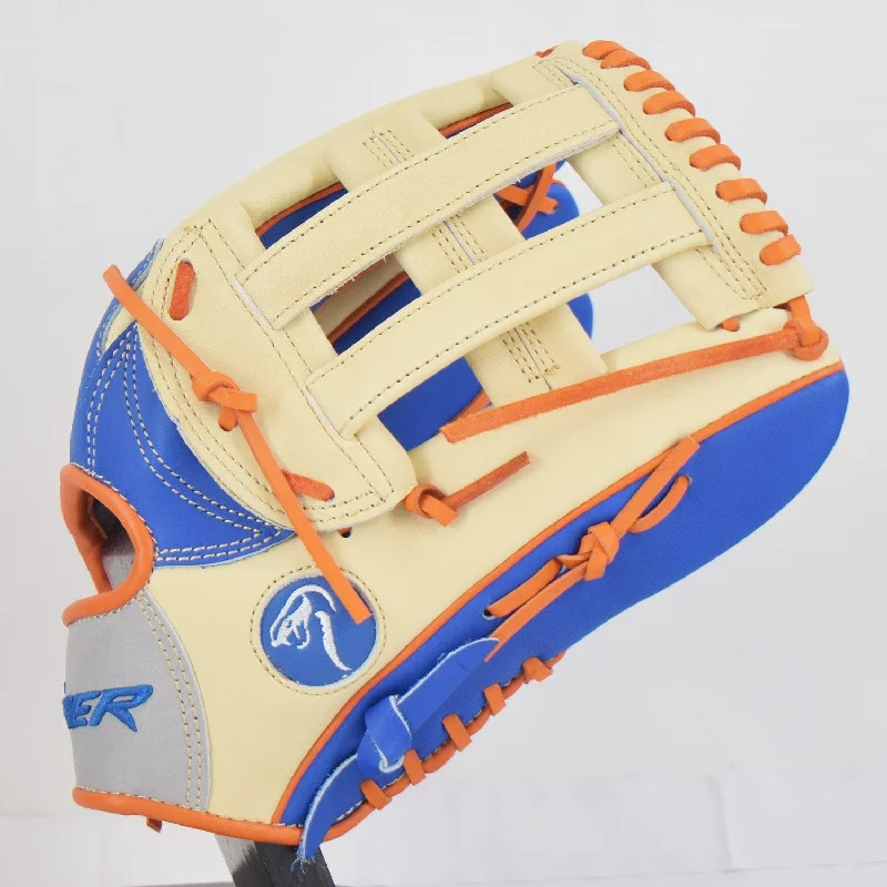 Viper Japanese Kip Leather Slowpitch Softball Fielding Glove  Royal/Tan/Orange/Grey